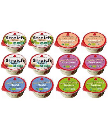 Dwarf meadow Brot spread 6 varieties each 2 x 50g |Papayango snack wild garlic Meffel Basilitom Bruschesto |Vegan and gluten -free spreads