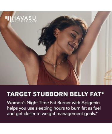 Night Time Fat Burner for Women - Apigenin 50mg Metabolism Booster & Appetite Suppressant - 2 Month Supply Weight Loss Pills - Sleep Support & Weight Loss Blend - 60 Count - Buy Online on GoSupps.com
