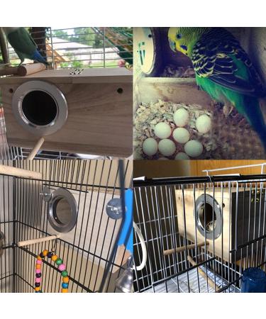 Tfwadmx Parakeet Nesting Box for Parrots - Wooden Breeding Nest for Lovebirds, Cockatoo, Budgie, Finch, Canary (9.8x5.1x5.1) - Buy Online on GoSupps.com