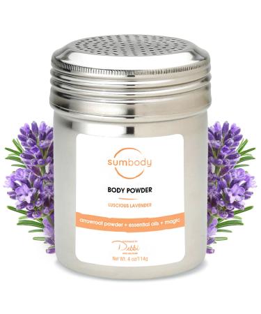 Body Powder for Women Men & Babies Lavender - (4oz) Talc & Cornstarch Free Arrowroot Powder Organic for Skin Sweat Absorbing Powder Body Deodorant Dusting Powder Baby Powder Travel Size