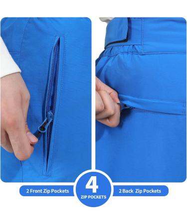 AOLI RAY Men's Waterproof Ski & Snowboard Bib Pants - Windproof Lined Removable Straps - Small Blue - Buy Online on GoSupps.com