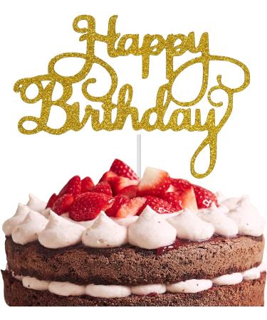 Happy Birthday Cake Topper Glitter Cardstock Toppers - Birthday Decor - Party Decor Supplies - Cake Decoration Items - Glitter Cake Topper - 7 Inches x 5 Inches - Silver - Buy Online on GoSupps.com