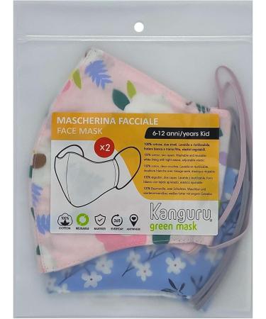 Kanguru Girls Green Mask - Multi-Coloured Kids Face Mask for Ages 6-12 | International Shipping Available - Buy Online on GoSupps.com