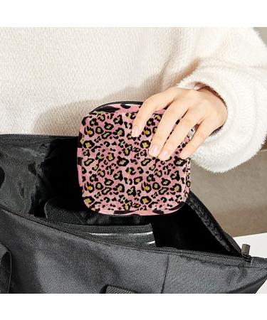 Pink Leopard Print Menstrual Cup & Pad Storage Bag - Portable Feminine Care Pouch (Color 7) - Buy Online on GoSupps.com