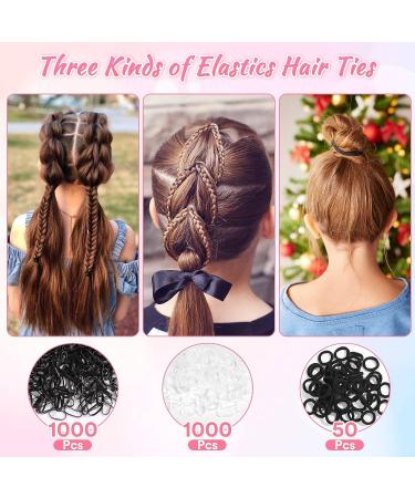 2054Pcs Clear and Black Hair Rubber Bands Set with Seamless Ties and Styling Accessories - Buy Online on GoSupps.com