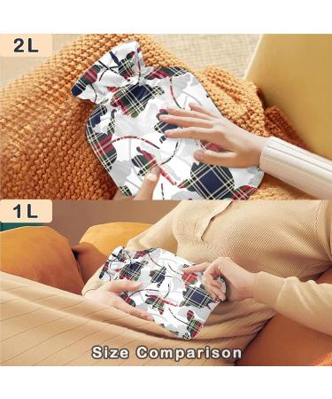 Naanle Plaid Flower Hot Water Bottle - 2L Transparent Heat Bottle for Bed & Pain Relief | Hand & Foot Warmer - International Shipping - Buy Online on GoSupps.com