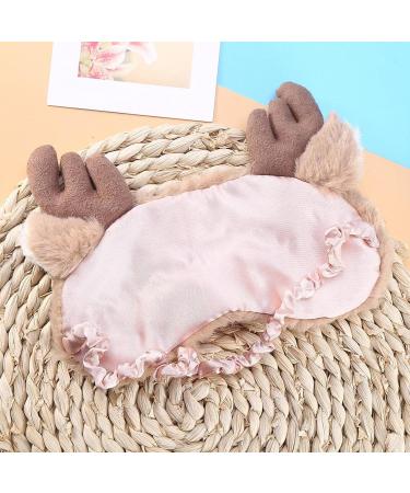  Dioche Cute Sleepping Eyemask Animal Cartoon Style Eye Cover Christmas Deer Snowboard Winter Plush with Blindfold Eyes Sleep Mask Nap Eye Mask for Women (1#) - Buy Online on GoSupps.com