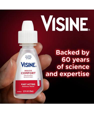 Visine Red Eye Comfort - Fast Redness Relief Eye Drops | Tetrahydrozoline HCl | 0.5 fl. oz (Pack of 2) | International Shipping - Buy Online on GoSupps.com