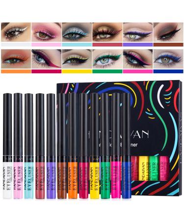 BONNIESTORE 12Pcs Water Activated Eyeliner U V Glow Neon Cake Paint 12 Neon  Colors Cake Hydra Eye Liner U V Glow Blacklight Luminous Body Face Art  Paint Makeup for Halloween Party and Club Makeup