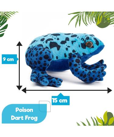 Zappi Co 100% Recycled Plush Poison Dart Frog Blue Toy - Eco-Friendly Stuffed Animal Collection for Newborns (15cm Width) - Buy Online on GoSupps.com