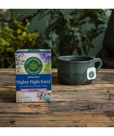 Traditional Medicinals Organic Nighty Night Valerian Relaxation Tea - 16 Tea Bags x 3 Packs - Buy Online on GoSupps.com