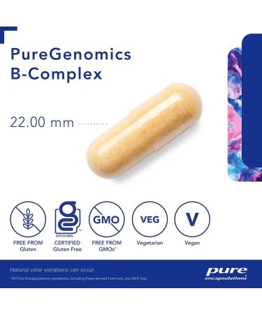 Pure Encapsulations - PureGenomics B-Complex - Comprehensive B Vitamin Supplement* - 120 Capsules - Buy Online on GoSupps.com