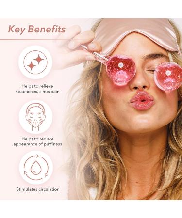 Zoe Ayla Ice Globes - 2 pcs Face Ice Roller for Relaxation Fine Line Reduction Tightening & Depuffing Skin - Travel-Sized Facial Massager for Tired Eyes with Sparkles - Buy Online on GoSupps.com