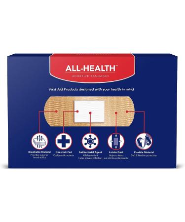 All Health Fabric Adhesive Bandages - 200 Count Assorted Sizes Variety - Buy Online on GoSupps.com