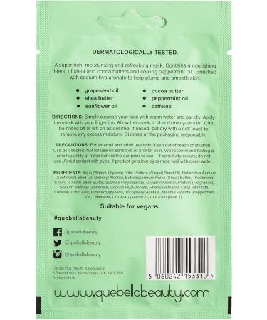 Que Bella Beauty Energising Whipped Mint Cream Mask - Buy Online on GoSupps.com