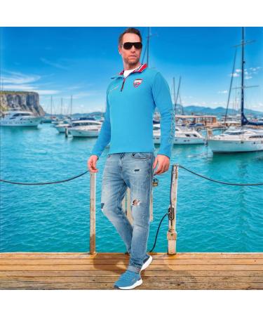 Nebulus Men's SKANDINAVIA Fleece Sweater - Warm Half Zip Fleece in M Malibu | International Shipping - Buy Online on GoSupps.com