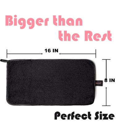 4 Pack XL Makeup Remover Cloths - Fast Drying & Reusable - Exfoliating Cleansing Cloths for All Skin Types - Pink & Black - Buy Online on GoSupps.com