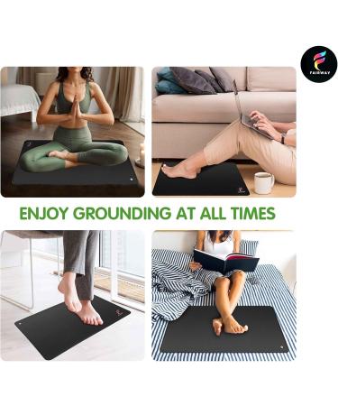 Fairway Grounding Mat - Pain Relief & Wellness | Indoor Grounding Pad with Conductive Carbon & 15ft Cord | Enhance Energy & Balance - Buy Online on GoSupps.com