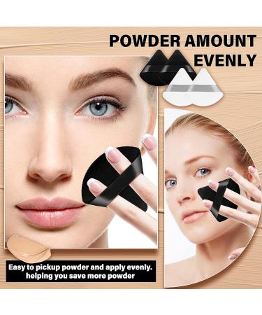 Sibba 4-Piece Triangle Powder Puffs Set for Face & Body | Soft Plush Makeup Foundation Sponges | Washable & Reusable | Ideal for Loose Powder Wet Dry Makeup | Black & White - Buy Online on GoSupps.com