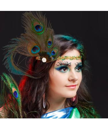 Boyrot Pfau Costume for Women - Stylish Peacock Hair Clips for 20s Carnival Fasching & Gatsby Cosplay - Buy Online on GoSupps.com