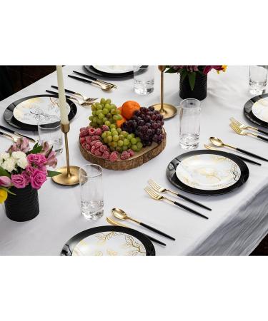 Trendables 120 Pack Disposable Silverware Set - White & Gold Plastic Cutlery Dinnerware - Includes 40 Forks, Spoons, Knives - Plastic Utensils Party Set - Buy Online on GoSupps.com