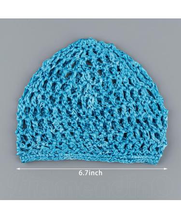 Framendino 3 Pack Mesh Crochet Hair Net Snood Hat for Thick Hair - Blue, Black, Khaki - Buy Online on GoSupps.com
