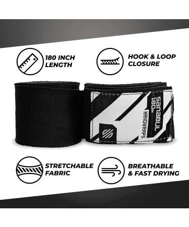 Sanabul Professional 180 Elastic Handwraps for Boxing Kickboxing MMA - Black 180 - Buy Online on GoSupps.com
