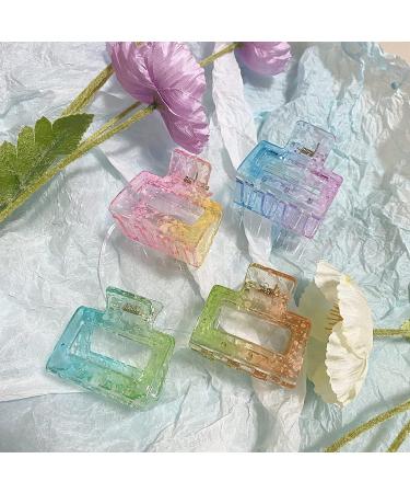 Bmobuo 4 PCS Hair Claw Clips Set - Clear Square Design for Thin and Thick Hair - Cute Hair Clips for Women - Buy Online on GoSupps.com