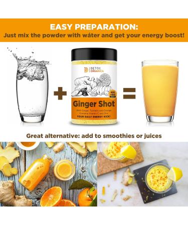 Ginger Shot with Vitamin C and Zinc - 60 Turmeric and Orange Infused Shots - Buy Online on GoSupps.com