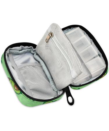 Green Avocado Travel Pill Organizer | 7-Day Pill Box Holder for Vitamins Supplements & Medication - Ideal for Family & Business Trips - Buy Online on GoSupps.com