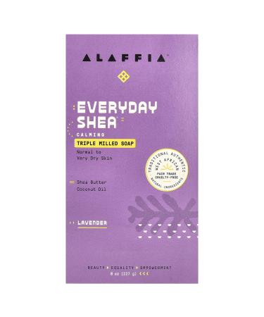 ALAFFIA Lavender Everyday Shea Bar Soap 8 OZ