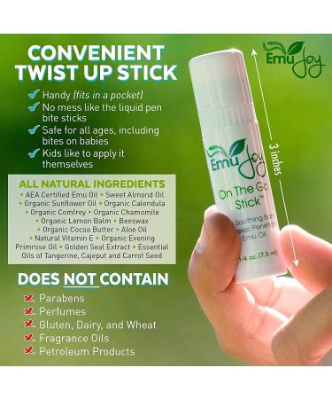 On The Go Handy First Aid Stick | Bug Bite Relief for Bees, Wasps, Spiders, Mosquitoes | Soothes Chapped Skin, Scratches, Burns | 0.25 Ounce Stick (Pack of 1) - Buy Online on GoSupps.com
