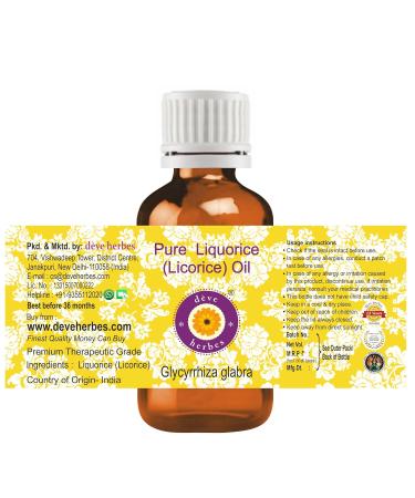 Deve Herbes Pure Liquorice (Licorice) Oil (Glycyrrhiza glabra) (Pack of Three) 100ml X 3 (10 oz) - Buy Online on GoSupps.com