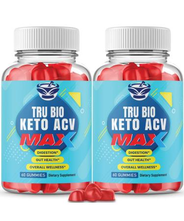 IDEAL PERFORMANCE (2 Pack) Tru Bio Keto Gummies Max Strength - Official Formula Vegan Non GMO - Trubio Keto Gummies Trubio ACV Gummy (120 Gummies)