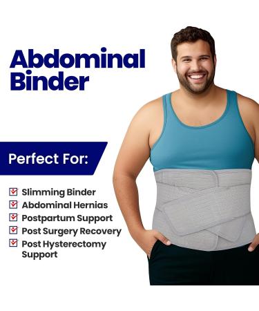 Abdominal Binder for Post Surgery & Tummy Tuck | Plus Size Postpartum Belly Band | C-Section Recovery Belt & Stomach Hernia Support for Men & Women - XXL - Buy Online on GoSupps.com