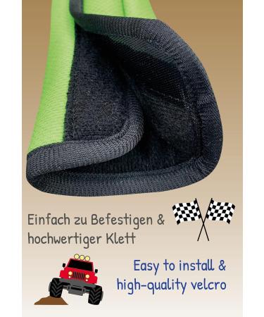 HECKBO 2X Kids Car Seat Belt Pads - Monster Truck Design for Safety and Comfort | Ideal for Booster Seats and Bicycles - 2 Pieces - Buy Online on GoSupps.com