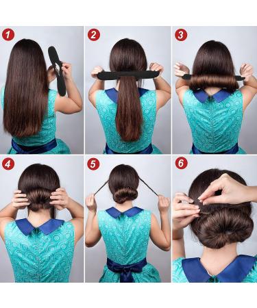 34-Piece Donut Hair Bun Maker Set with Bun Holders, Sponge Foam Buns, Elastic Bands, and Hair Pins for DIY Hairstyles - Buy Online on GoSupps.com
