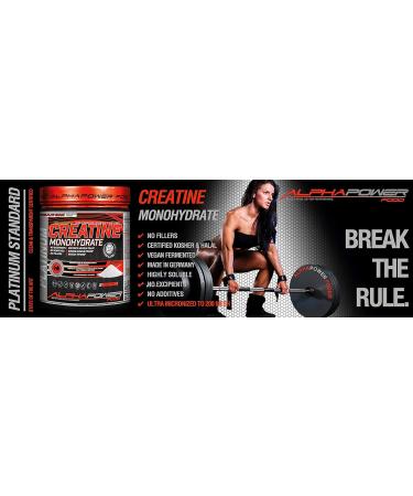 Alphapower Vegan Creatine Monohydrate 1kg - Ultra Micronized Bioactive Kosher & Halal Certified - Laboratory Tested from Germany - Buy Online on GoSupps.com
