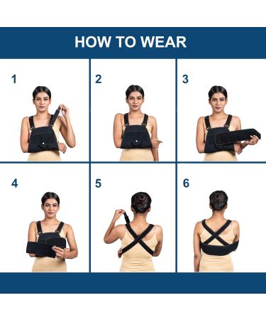WC Arm Sling Shoulder Immobilizer - Fully Adjustable Rotator Cuff Support & Brace for Quick Recovery - Men & Women (Size 42-56 - Buy Online on GoSupps.com