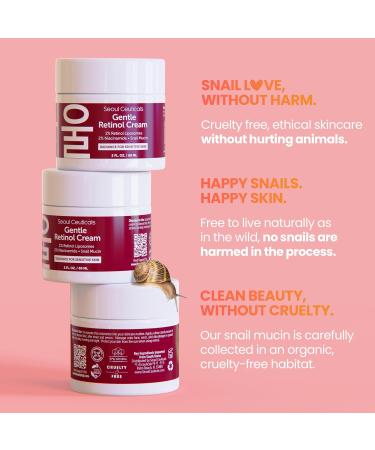 SeoulCeuticals 1% Korean Retinol Night Cream - 97.5% Snail Mucin & 2% Niacinamide Moisturizer | Gentle K-Beauty for Sensitive Skin - 2oz - Buy Online on GoSupps.com