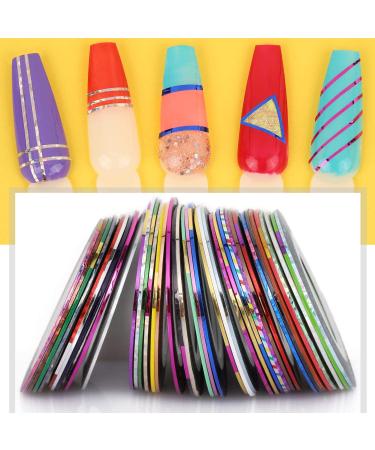 Nail Striping Tape Line Decoration Sticker Set - 40 Colors - 120 Rolls - DIY Nail Art - Buy Online on GoSupps.com