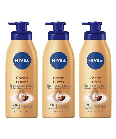 NIVEA Cocoa Butter Lotion 16.9 oz Pump (500ml), 3 Pack - for Dry to Very Dry Skin - Buy Online on GoSupps.com