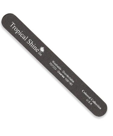 Tropical Shine Nail File Colossal Black File 100/180 (Coarse/Medium) 8 1/2 in x 1 in Large Size (707333)