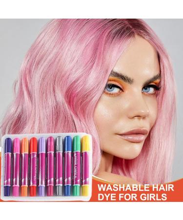Craie pour cheveux - 10 couleurs - Kit de maquillage temporaire - Jouet amusant pour anniversaire No l f te costum e - Buy Online on GoSupps.com