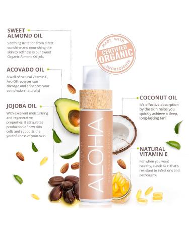 COCOSOLIS ALOHA Sun Tan & Body Oil | Organic Tanning Bed Lotion for Deep Chocolate Tan | Tanning Accelerator with 5 Precious Oils (110 ml) - Buy Online on GoSupps.com