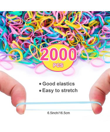 2000 PCS Mini Rubber Bands for Hair with Colorful Elastics - Kids & Baby Hair Ties Set with Topsy Tail Tools | YLYL Multicolor - Buy Online on GoSupps.com