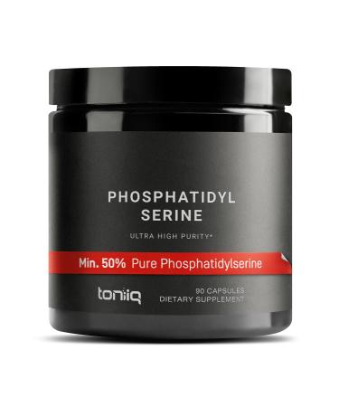 Toniiq Phosphatidylserine - 400mg Formula - World s First 50% Purity - Highest Purity in The US - Soy Free Phosphatidylserine Supplement - 90 Veggie Capsules