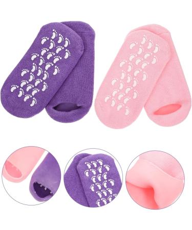 Beavorty 2 Pairs Gel Socks Heel Socks for Dry Cracked feet Comfortable Socks Gel Lined Socks moisturizing feet Socks Dry feet Socks Moisture Heel Socks Foot mask Spa Vegetable Gel Miss 22x10x1cm - Buy Online on GoSupps.com