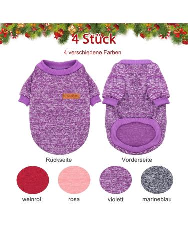 Hylyun 4 Pieces Knitted Dog Sweaters for Small & Medium Dogs | Warm Winter Clothing for Puppies & Cats | Soft & Comfortable Dark Colors - Buy Online on GoSupps.com