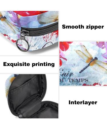 Stylish Menstruation Pad Bag with Zipper | Women's Napkin & Tampon Organizer | European Flower Design - Buy Online on GoSupps.com